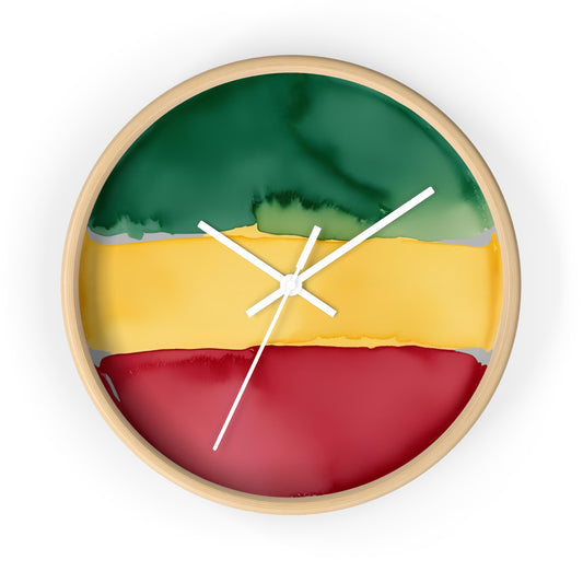 Ethiopian Heritage Wall Clock – Watercolor Edition | GebeyaPrime